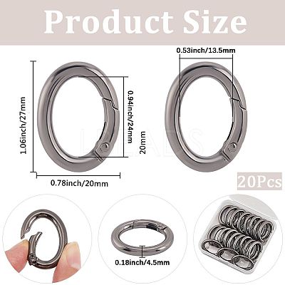 20Pcs Zinc Alloy Spring Gate Rings FIND-SP0004-30B-1