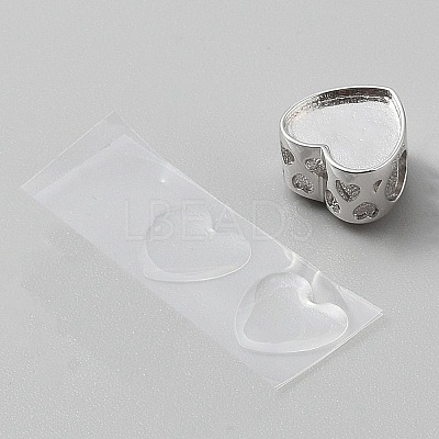 Heart 925 Sterling Silver European Beads STER-WH0010-59-1