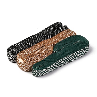 15 Yards 3 Colors Nylon Rhombus Jacquard Ribbon OCOR-WR0001-60-1