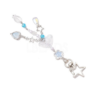 Jellyfish Glass Pendant Decorations HJEW-JM02962-02-1