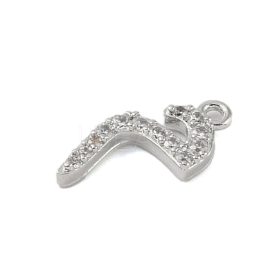 Rack Plating Brass Micro Pave Clear Cubic Zirconia Pendants KK-A224-03M-P-1