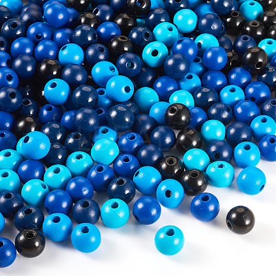 240Pcs 6 Colors Natural Wooden Beads WOOD-TA0002-74C-1