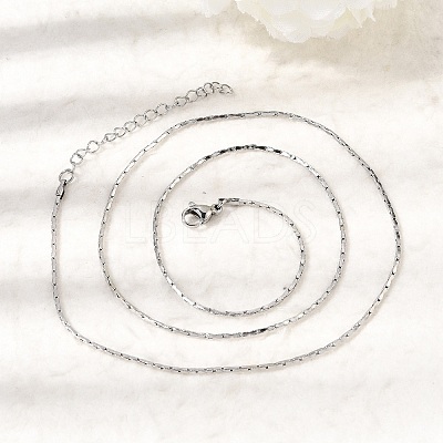 1.3MM 304 Stainless Steel Boston Link Chains Necklaces for Women Men NJEW-Z115-12P-04-1