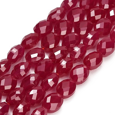 Lab Grown Red Corundum Beads Strands GG-CBAC488-01D-1