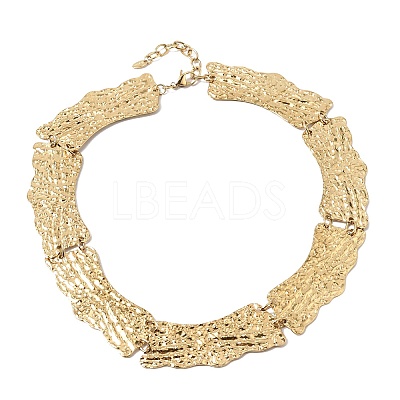 316L Surgical Stainless Steel Textured Link Chain Choker Necklaces SA-CBAB122-06G-1
