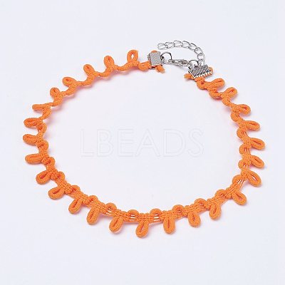 Cloth Gothic Choker Necklaces NJEW-E085-29I-1