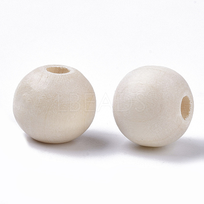 Unfinished Natural Wood Beads X-WOOD-S651-A12mm-LF-1
