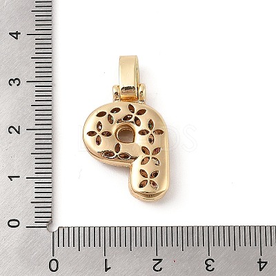 Brass Micro Pave Cubic Zirconia Pendants ZIRC-P121-01G-P-1