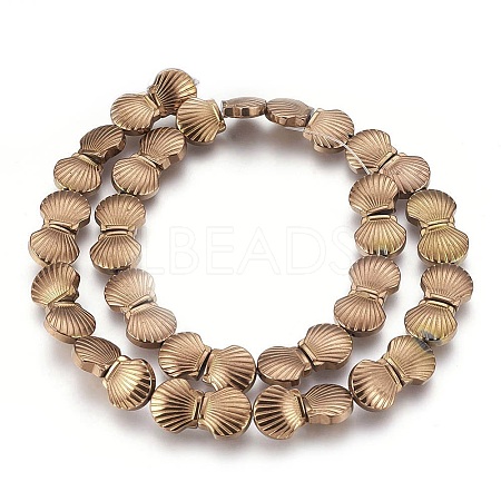 Electroplated Non-magnetic Synthetic Hematite Beads Strands G-P392-L08-1