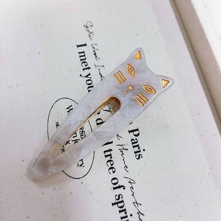 Cat Shape Cellulose Acetate(Resin) Alligator Hair Clips PW-WGA8C03-10-1