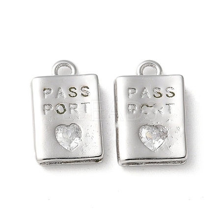 Rack Plating Brass Micro Pave Cubic Zirconia Pendants KK-P290-55P-1