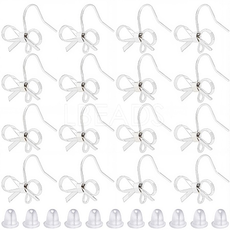 28Pcs Bowknot Shape Brass Earring Hook DIY-SP0001-06P-1