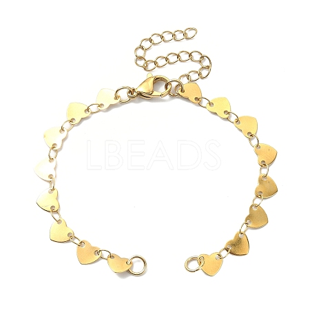 304 Stainless Steel Heart Link Chains AJEW-TA00004-01-1