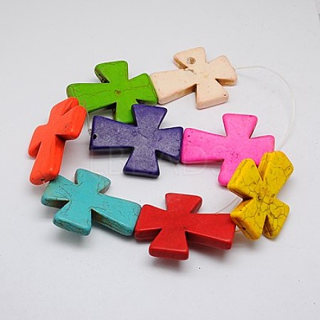 Synthetic Turquoise Beads Strands TURQ-G117-40x49mm-10-1