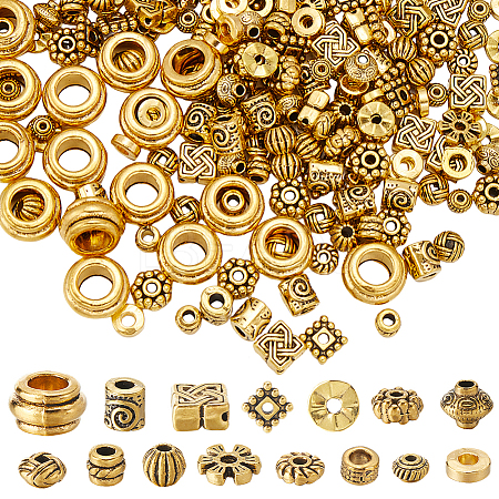 300Pcs 15 Styles Tibetan Style Alloy Beads Set FIND-SP0002-16C-1