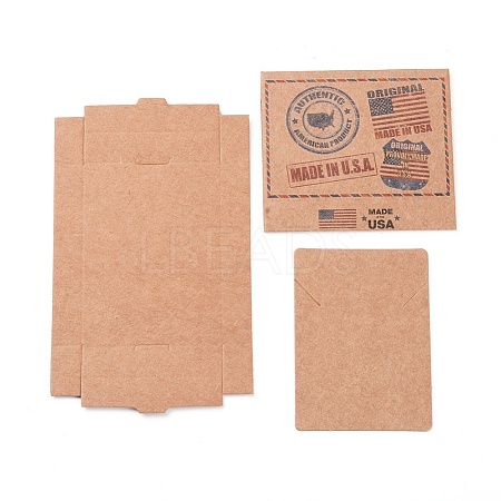 Kraft Paper Boxes and Necklace Jewelry Display Cards CON-L016-B05-1