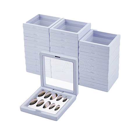 Square Plastic Jewelry Presentation Boxes CON-WH0097-04-1