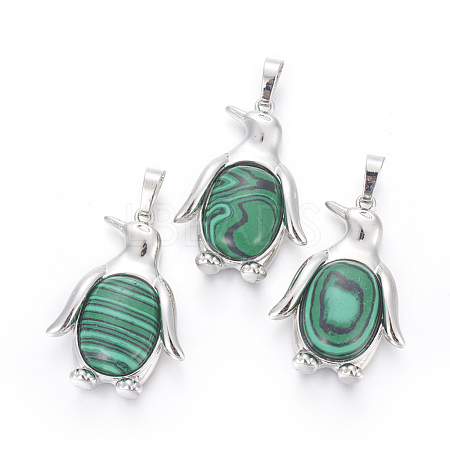 Synthetic Malachite Pendants G-L512-A20-1