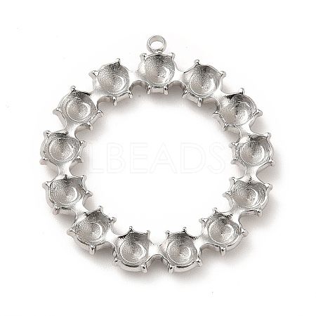 304 Stainless Steel Pendant Rhinestone Settings LS-STAS-P312-07P-1