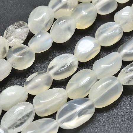 Natural White Moonstone Beads Strands G-O186-C-04-1