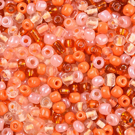 Opaque & Transparent Inside Colours Glass Seed Beads SEED-F004-4mm-02-1