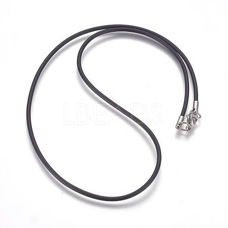 Rubber Cord Necklaces Making MAK-L023-01B-1