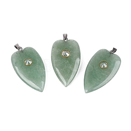 Natural Green Aventurine Pendants G-Q601-47F-1