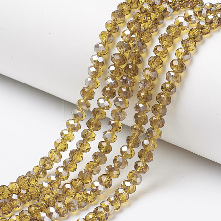 Electroplate Transparent Glass Beads Strands EGLA-A034-T4mm-E13-1