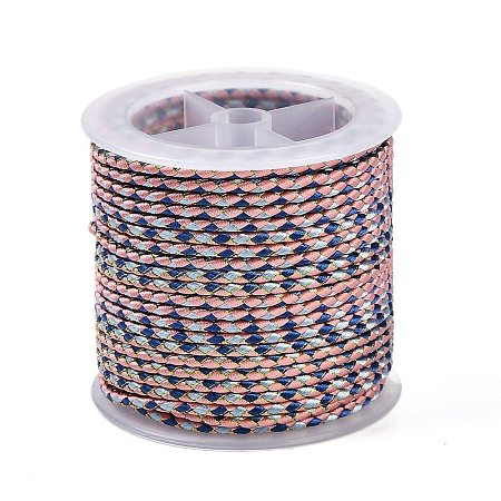 11M Polyester Braided Cord with Cotton Core & Metallic Thread OCOR-Z006-01-29-1