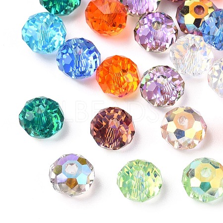 Faceted Transparent Glass Beads GLAA-E047-01A-1
