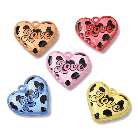 Opaque Printed Acrylic Pendants OACR-Z039-02-1
