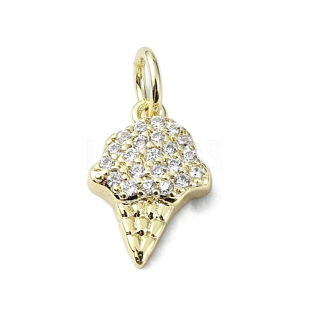 Brass Micro Pave Clear Cubic Zirconia Pendants KK-H475-24G-01-1