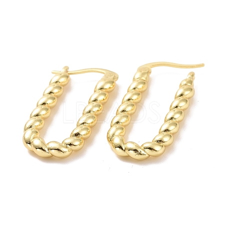 Brass Twist Rope Rectangle Hoop Earrings for Women EJEW-A072-20LG-1