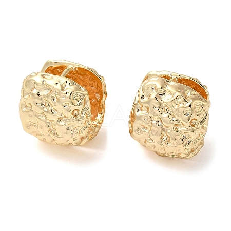 Hammered Brass Hoop Earring for Women KK-C028-06G-1