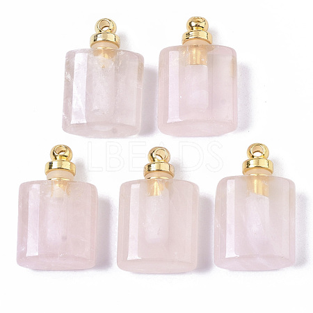 Natural Rose Quartz Openable Perfume Bottle Pendants X-G-T130-14A-1