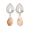 Brass Stud Dangle Earrings KK-CBA8324-08P-4