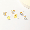 Elegant 3 Pairs Fashionable Casual Brass Stud Earring Sets RH4360-2