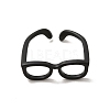 Brass Glasses Frame Open Cuff Ring for Women RJEW-F140-140EB-1