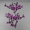 Flower & Branch Pattern Polyester Fabrics Computerized Embroidery Cloth Sew on Appliques PATC-WH0009-05A-1