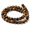 Natural Frosted Tiger Eye Round Bead Strands G-M064-8mm-02-2