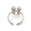 Brass Letter Open Cuff Rings for Women RJEW-G313-01H-P-3