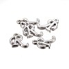 Platinum Plated Alloy Letter Pendants X-PALLOY-J718-01P-R-2