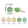5Pcs 5 Colors Flat Round Brass Charms KK-TADJ0001-12-3
