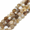 Natural Striped Agate/Banded Agate Beads Strands G-S300-92-8mm-1