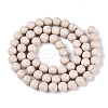 Dyed Natural Fossil Beads Strands G-T139-6mm-66A-3