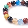 Natural Agate Beads Stretch Bracelets BJEW-F380-01-C13-3