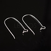 Silver Color Plated Brass Hoop Earrings Findings Kidney Ear Wires Making Findings X-EC221-S-2