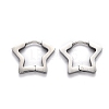 Tarnish Resistant 304 Stainless Steel Star Huggie Hoop Earrings STAS-H156-07P-2