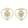 Brass Micro Pave Cubic Zirconia Pendants KK-R130-027G-NF-1