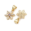 Brass Micro Pave Cubic Zirconia Charms KK-C132-11G-2